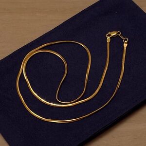 Herringbone Chain Gold Necklace